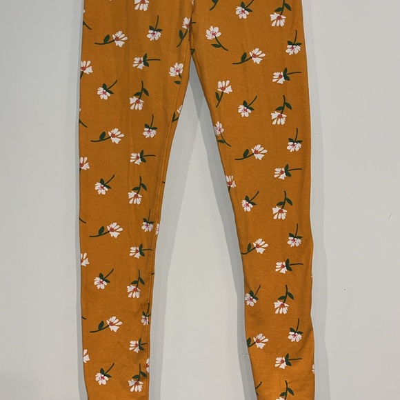 CREWCUTS Youth Girls 14 Floral Pull On Leggings Cotton Orange White EUC - Picture 3 of 8